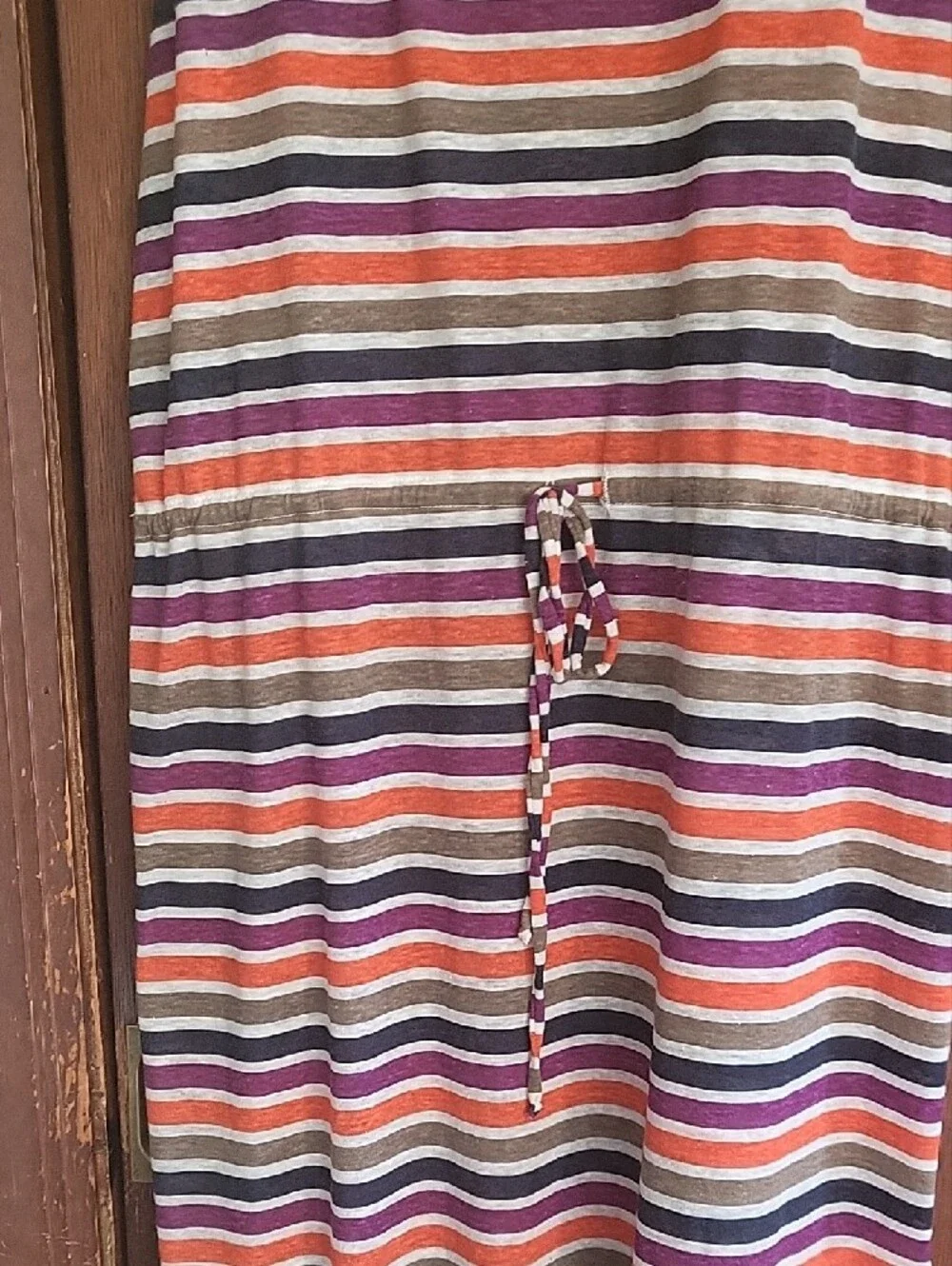 Striped Maxi dress With Drawstring Waist